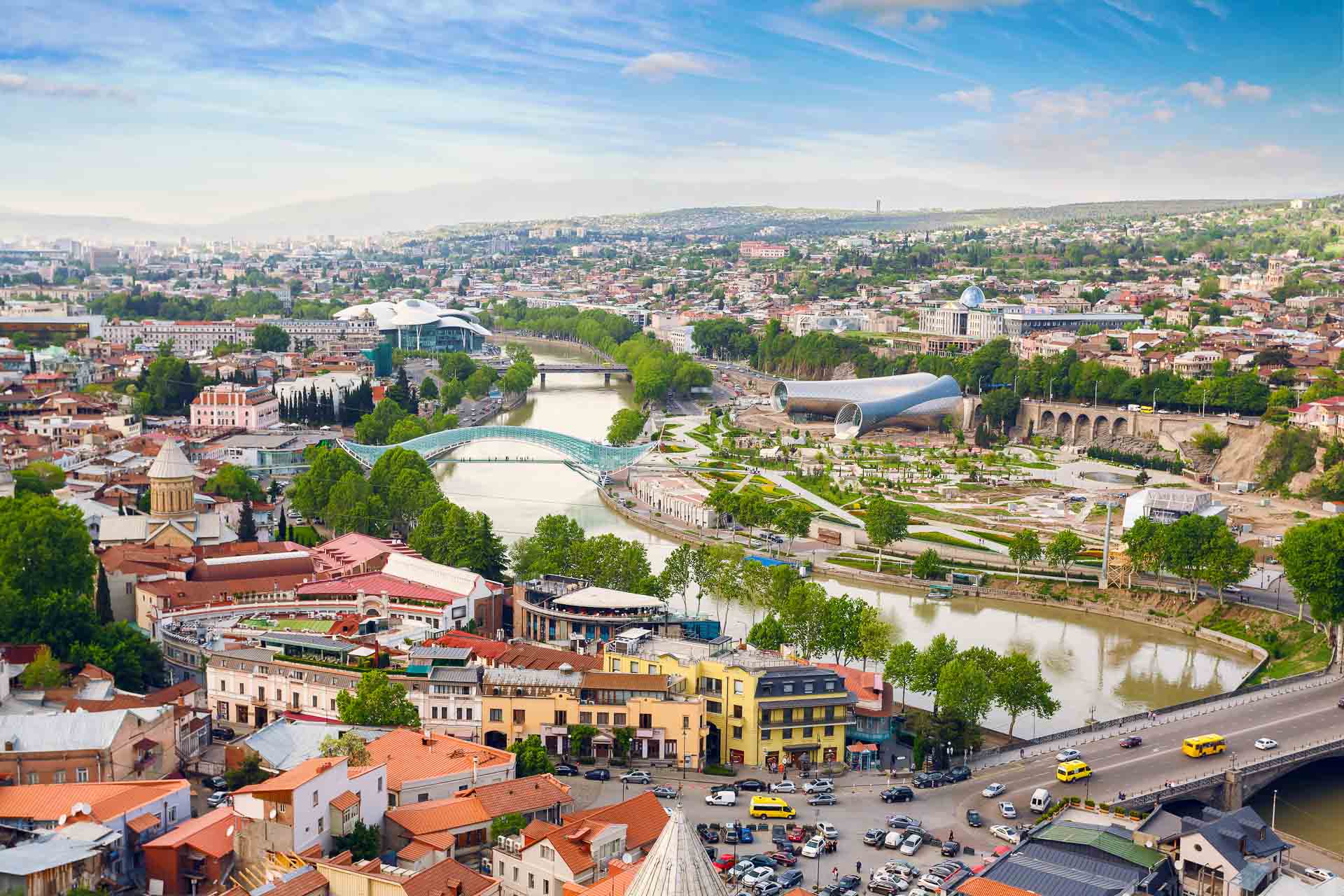 Vista panorâmica da capital da Geórgia, Tbilise
