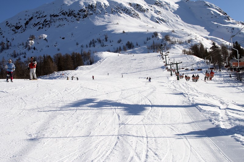 The ski slope in Aprica, near Milan